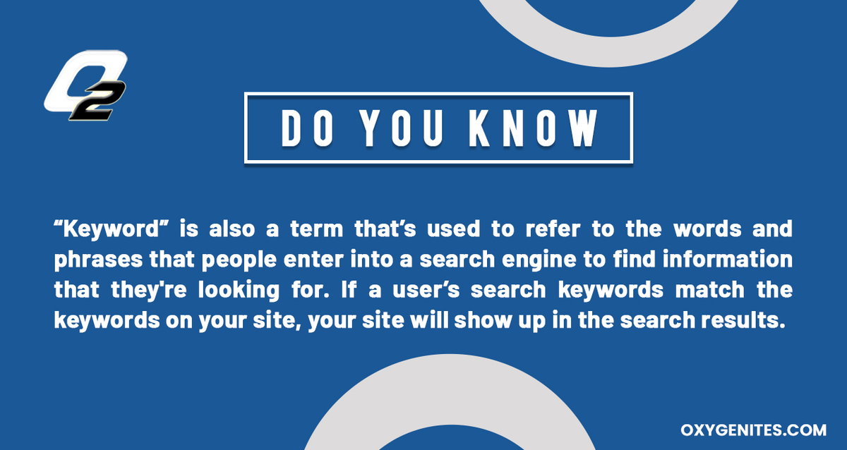 oxygenites's tweet photo. DO YOU KNOW?! “Keyword” is also a term that’s used to refer to the words and phrases that people enter into a search engine to find information that they're looking for. https://t.co/rdiTZVg4MX
#keywords
#keywordsearch
#keywordstrategy
#keywordsgoogle
#keywordsmarketing https://t.co/DUS3wufVAx