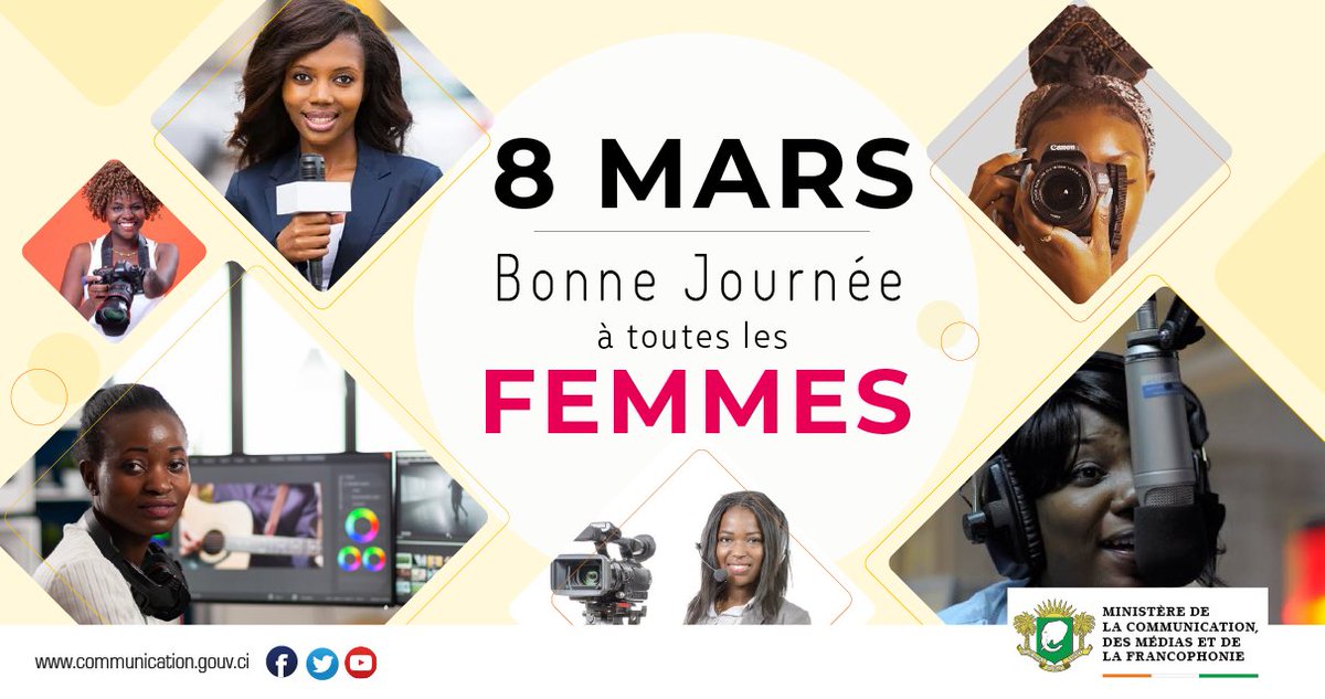 MINCOM_CI's tweet photo. Excellente Journée Internationale des Droits de la Femmes à toutes les femmes de Côte d'Ivoire et du monde.
#8mars #journéeinternationaledesdroitsdesfemmes
#Micomef🇨🇮 https://t.co/rozwCwhKOi