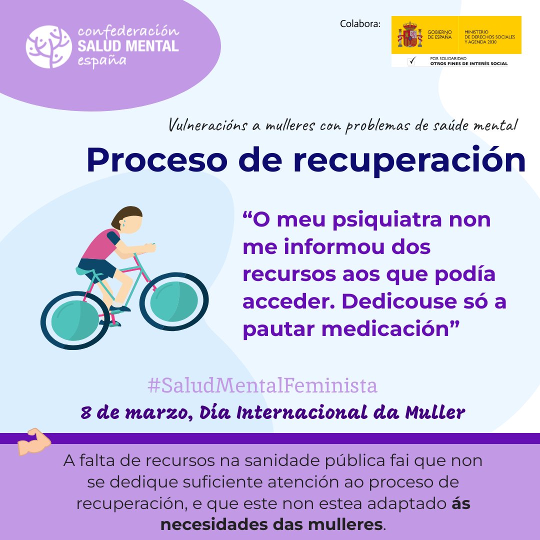 ApemCoruna's tweet photo. 8M y con motivo de la celebración del Día Internacional de la Mujer, que se celebra hoy 8 de marzo, la Red Estatal de Mujeres SALUD MENTAL ESPAÑA denuncia las dificultades que se encuentran en el acceso al sistema de salud público español.
#SaludMentalFeminista https://t.co/Py8CXWPj1I