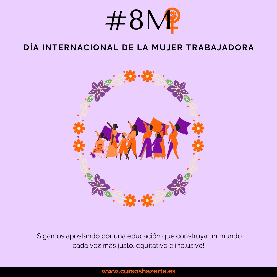 Hoy, #8M, es un buen día para hacer especial hincapié en la necesidad de igualdad, para felicitar a todas las mujeres y ♀️ para reivindicar su papel en la sociedad ♀️
¡Sigamos apostando por la justicia, la equidad y la inclusión! 💜💜💜
👩🏻‍🦰👩🏼‍🦰👩🏽‍🦰👩🏾‍🦰👩🏿‍🦰
#Feliz8DeMarzo