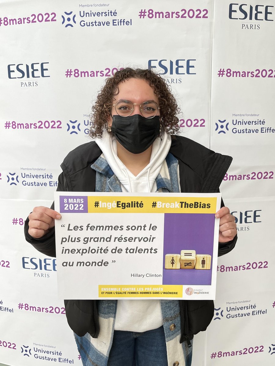 [#8Mars] 👉 Happy International Women's Day ! <a href="/ESIEEPARIS/">ESIEE PARIS</a> en partenariat avec <a href="/Syntec_Inge/">Syntec-Ingénierie</a> !

#IngéEgalité #BreakTheBias #JourneeDeLaFemme #mixite #egalite #Journeeinternationaledesdroitsdelafemme #ingenieure #EgalitéFH #ingénierie #syntecingenierie