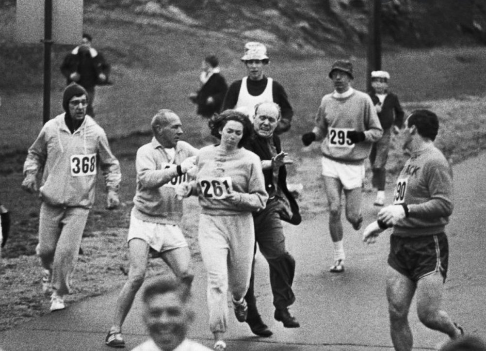 Flashback to Kathrine Switzer on International Women's Day,  over 50 years ago with that iconic moment at the 1967 Boston Marathon; she was attacked by race director Jock Semple who tried to throw her out while she was running 

#IWD2022