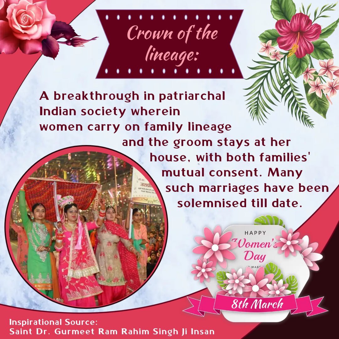 Vk500255's tweet image. महिलाएं हर मामले में पुरुषों के साथ कदम से कदम मिलाकर चल रही हैं। चाहे वह प्रधानमंत्री हो या पायलट, महिला ने समाज के लिए अपनी योग्यता पूरी तरह से साबित की है। #IWD2022
#GenerationEquality
#InternationalWomensDay
Saint Gurmeet Ram Rahim Ji 
Dera Sacha Sauda