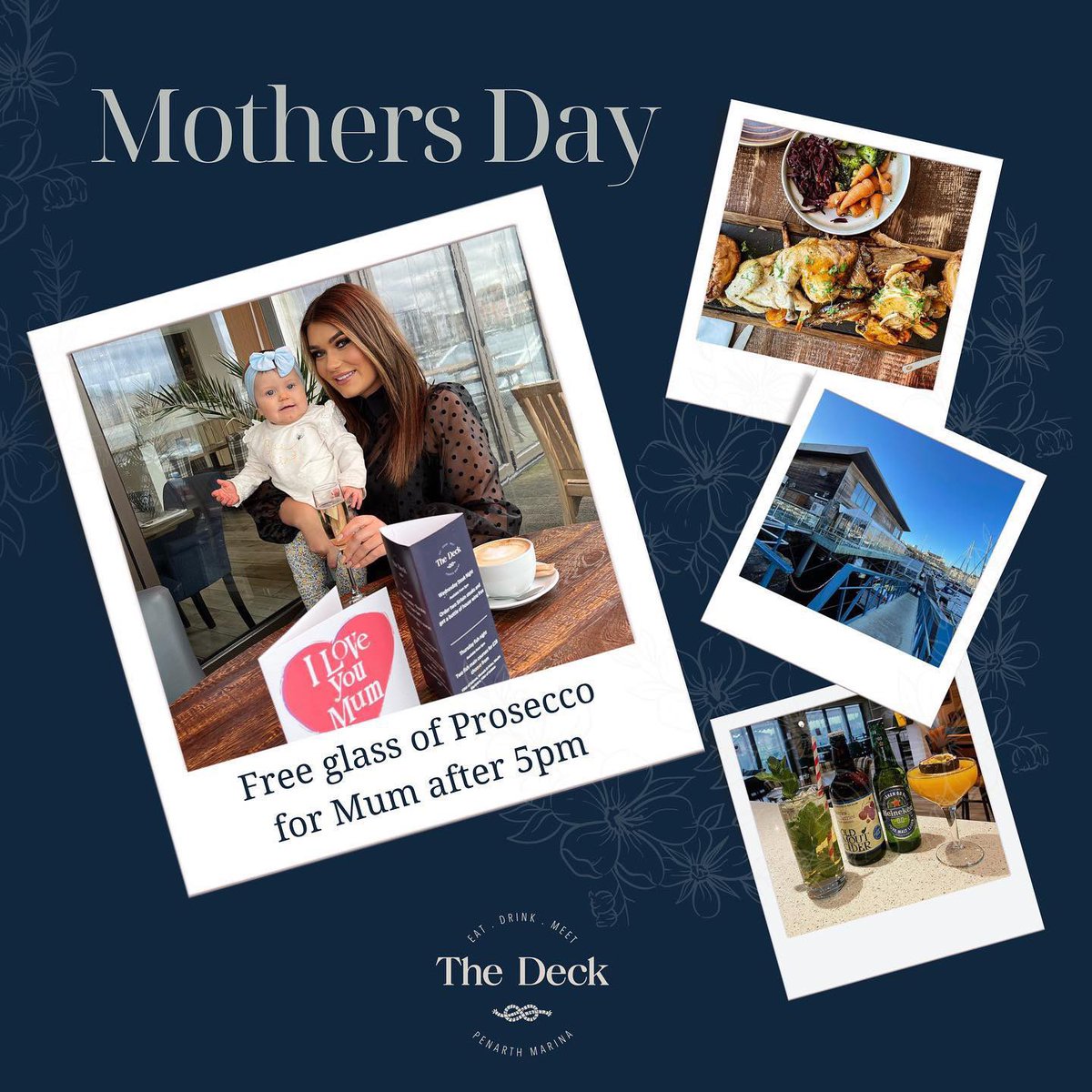 Mother's Day is quickly approaching!

Why not book in now to celebrate? Enjoy a delicious meal and glass of fizz whilst looking at the views of the Marina. Glass of prosecco for Mum, on every booking after 5pm.

#mothersday #Penarth #Cardiff