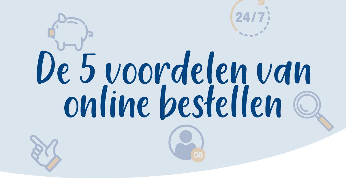De 5 voordelen van online bestellen:
>  24/7 open 
>  makkelijk en snel 
>  overzicht van álle producten
>  automatisch sparen voor gratis producten
>  persoonlijk account met uw bestellingen en facturen
Ontdek nu jouw voordelen en gratis keuzekado op bit.ly/Online-zo-best…