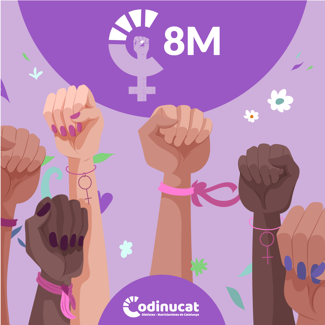 CoDiNuCat's tweet photo. 💜Avui dia 8 de març és el Dia Internacional de la Dona, i des del Col·legi de Dietistes i Nutricionistes de Catalunya reivindiquem la igualtat de gènere i la defensa dels drets de la dona durant cada dia de l'any. ✊ #8M #DiaDeLaDona #Codinucat https://t.co/p2b2I4FWrw