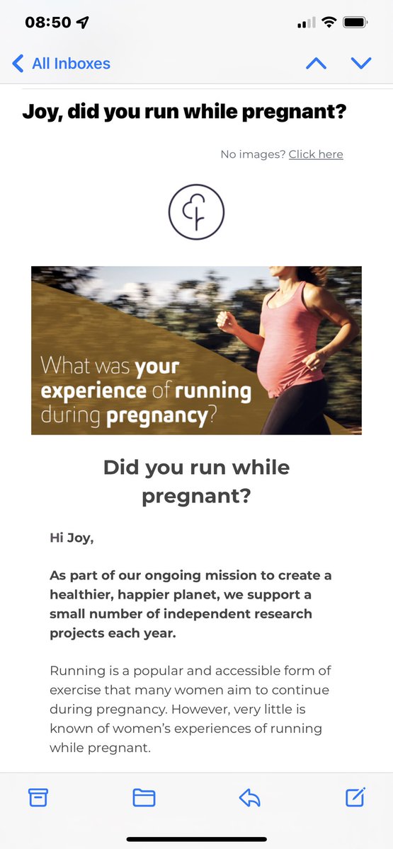 Hey <a href="/parkrun/">parkrun 🌳</a>, do you know something I don’t? Very surprised that *this* is how you’re contacting people on #InternationalWomensDay let alone the fact that pregnancy &amp; fertility are sensitive topics for many, assuming I have experience of pregnancy makes me feel like an incubator