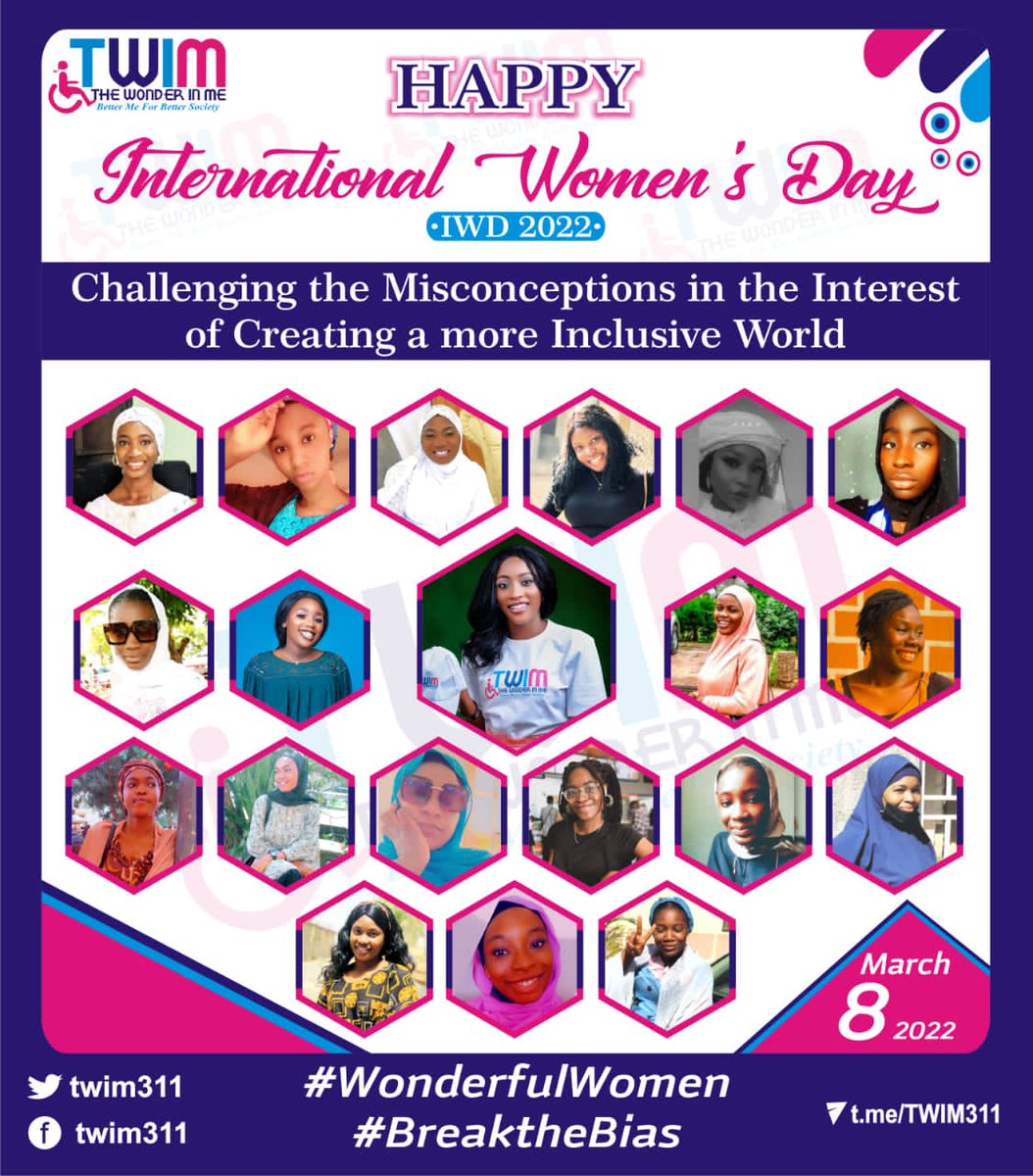 Happy International Women's Day. Break the Bias and enjoy the freedom it brings. For us, it is about challenging the misconceptions in the interest of creating a more inclusive world where women with special needs can be respected,protected and included.
#IWD22 #TWIM 🙅🏻‍♀️💃
