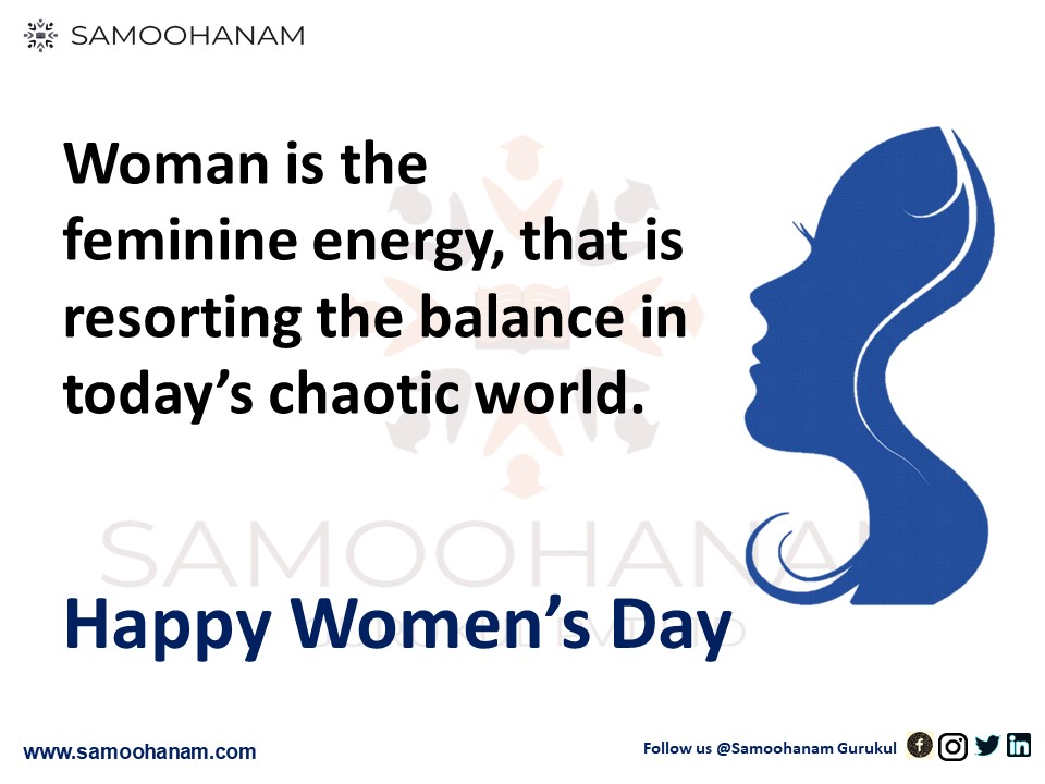 samoohanam's tweet photo. 𝗛𝗮𝗽𝗽𝘆 𝗪𝗼𝗺𝗲𝗻'𝘀 𝗗𝗮𝘆

The world has two orders of energies:
* Masculine energy (𝗣𝘂𝗿𝘂𝘀𝗵𝗮𝗿𝘁𝗵)
* Feminine energy (𝗣𝗿𝗮𝗸𝗿𝗶𝘁𝗶)

Let's restore the world balance by identifying the feminine energy within us and within our surroundings. 

Follow us @samoohanam https://t.co/o4LIwQaqxN