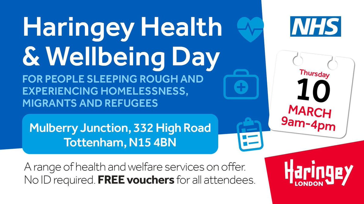 TottFoodbank's tweet image. For all Haringey’s #sofasurfers! Are you getting the most from the health &amp;amp; welfare services on offer for you? Don’t miss out this Thursday, Mulberry Junction 👟👟👟