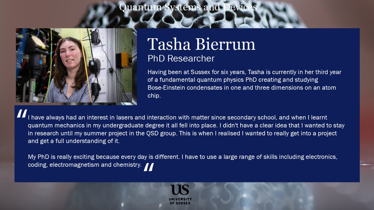 Happy #InternationalWomensDay! Meet one of our awesome women in STEM <a href="/NBierrum/">Tash Bierrum</a> telling us about her passion for everything #quantum. 

<a href="/PhysicsAtSussex/">Physics at Sussex</a> <a href="/SussexUni/">University of Sussex</a>