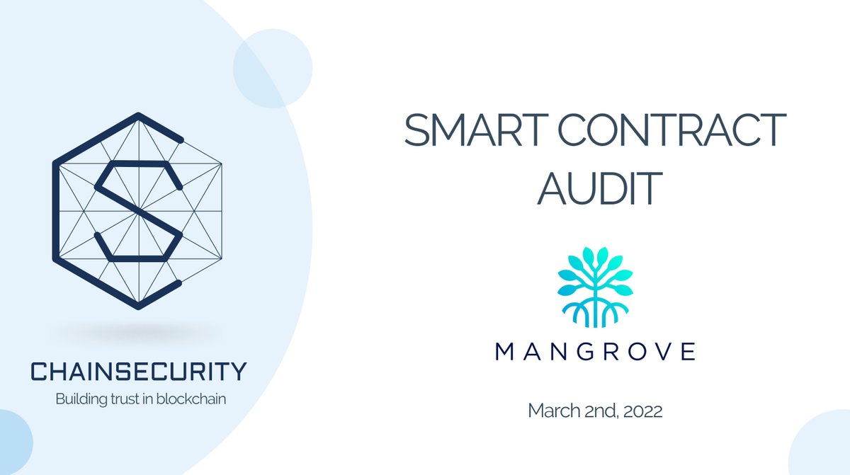 chain_security's tweet photo. We are happy to share our audit report of @MangroveDAO, an order book-based DEX that allows liquidity providers to post arbitrary smart contracts as offers.

Thank you for your trust and for a very smooth audit process.

https://t.co/etlpB6jbRG https://t.co/oBxB1gnkNM