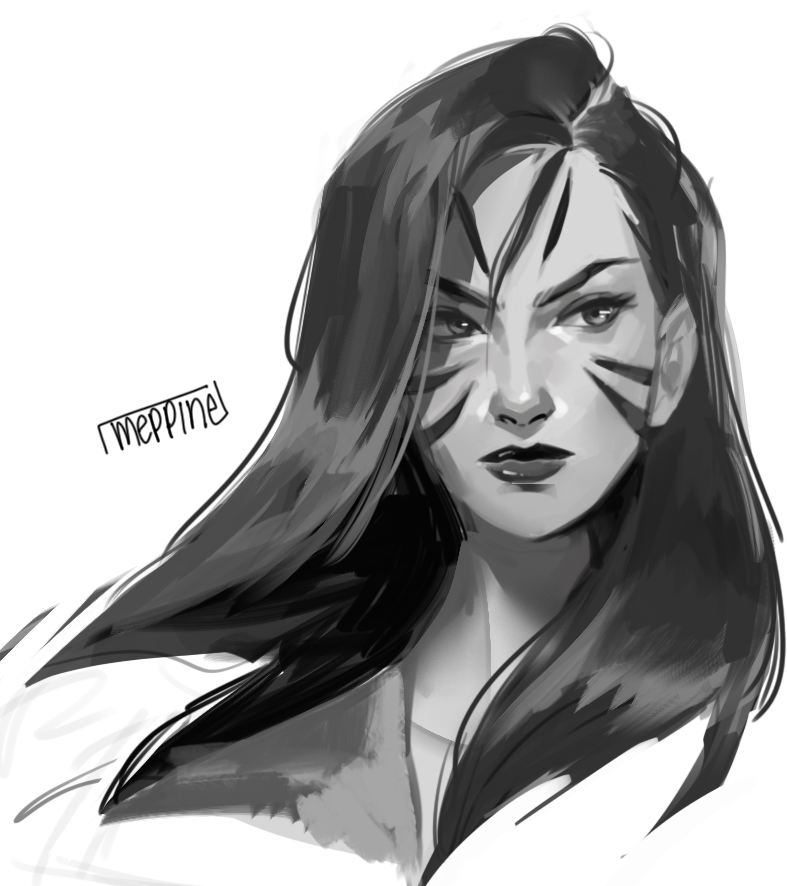 meppinee's tweet image. (late) small kaisa portrait for her birthday! #ArtofLegends #kaisa