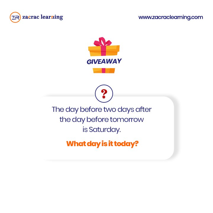 zacraclearning's tweet photo. GIVEAWAY!
Ready to win our weekly nice gift?
Get the correct answer, tag at least 3 friends to like, comment and follow us. That’s all! You could be our lucky winner for the week 😉
#zacrac #brainteaser #giveaway #logicquestion #giveawayng https://t.co/9bEWwdJj3x