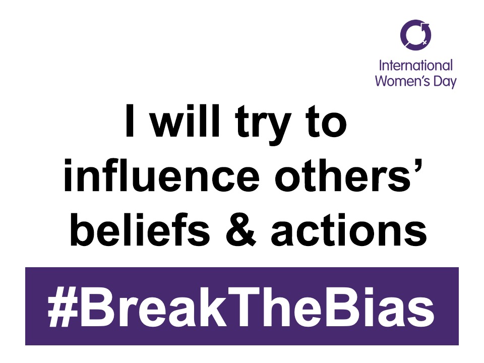 Imagine a gender equal world. A world free of bias, stereotypes and discrimination. A world that's diverse, equitable, and inclusive. A world where difference is valued and celebrated. Together we can forge women's equality. Collectively we can all #BreakTheBias.
