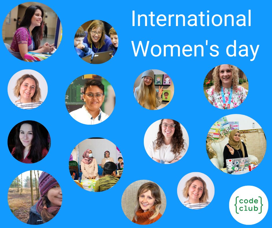 CodeClub's tweet photo. Today marks International Women’s Day! 

We're celebrating the trailblazing women of Code Club who empower girls to get stuck in and explore digital making opportunities.

These girls are our future and you are #RealRoleModels to them! Thank you. 🙏

#IWD2022 #BreakTheBias https://t.co/WcbCS2x16i