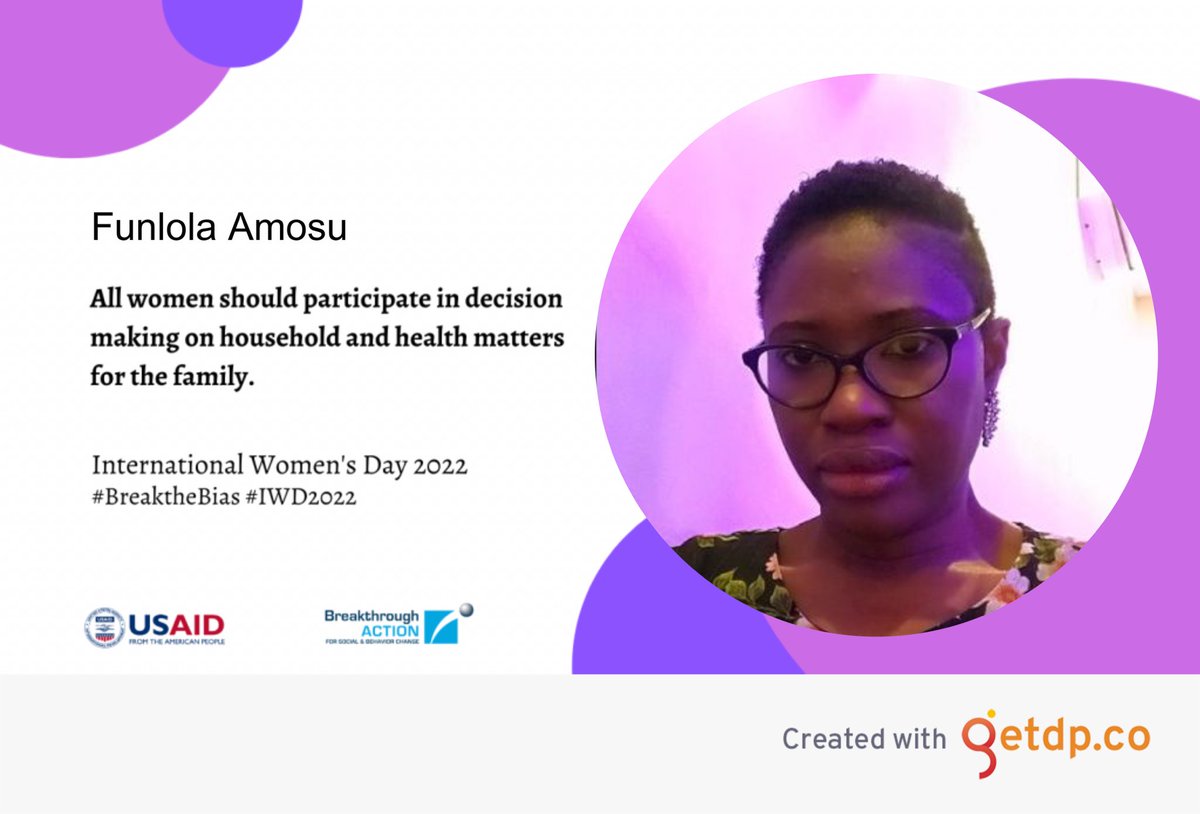 FunmiAmosu's tweet photo. We can all #breakthebias on limited mobility and social interactions for women @banigeria @USAIDGender @banOyo https://t.co/QY0LyHOzUg