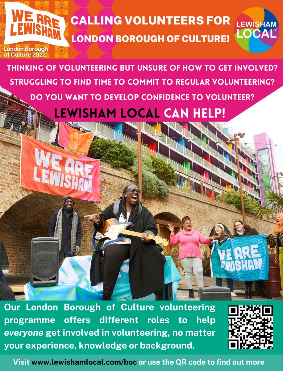 Do you have questions about London Borough of Culture &amp; how YOU can get involved? 🤔🤔

Find the answers and the role that is right for you here 👇 #Lewisham2022 #LBoC2022volunteers