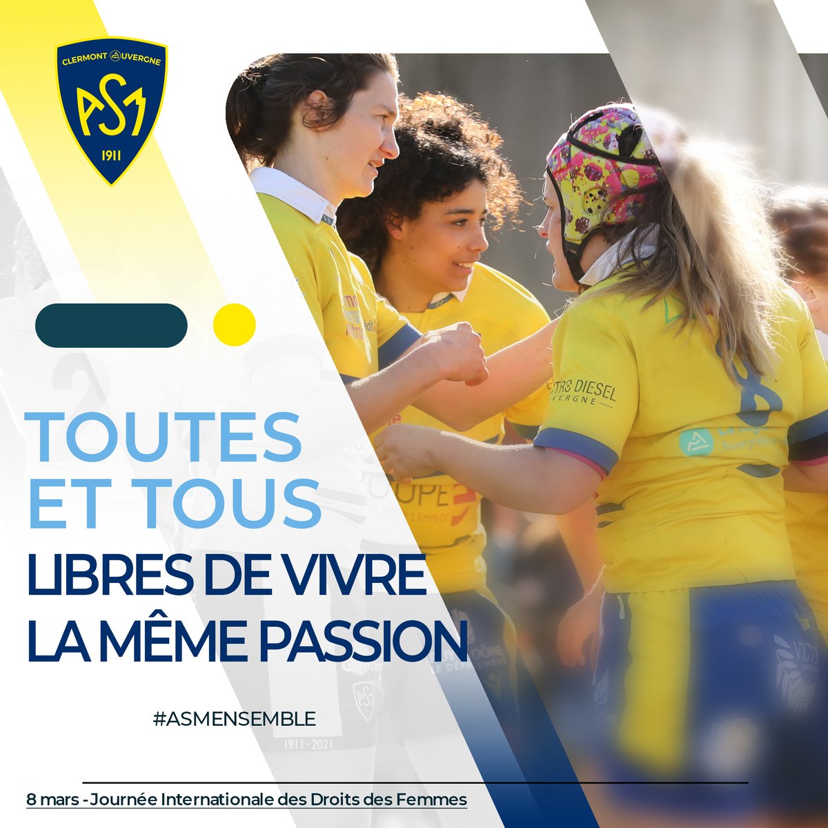 ASMOfficiel's tweet photo. 💛💙 𝓾𝓷𝓮 𝓼𝓮𝓾𝓵𝓮 𝓮𝓽 𝓶ê𝓶𝓮 𝓹𝓪𝓼𝓼𝓲𝓸𝓷 

Bonne journée internationale de droits de la femme 

#JourneeDeLaFemme 
#JourneeDesDroitsDesFemmes https://t.co/tAv7QqMN2F