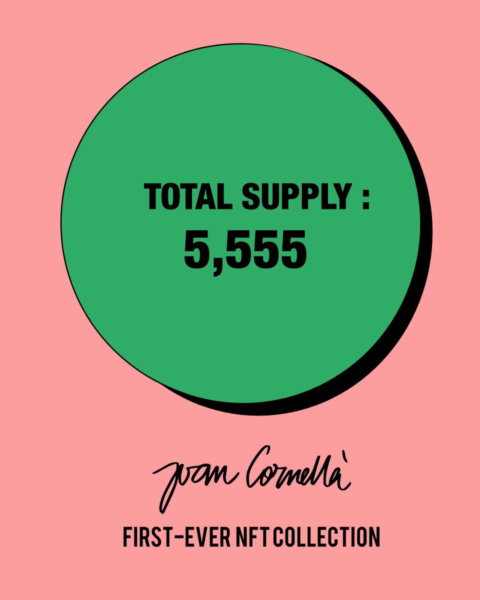 Thanks for the >55m clicks! And here is the total supply! 

There will be in total 5,555 NFTs for <a href="/sirjoancornella/">Joan Cornellà</a> NFT Collection. 

More details on the way. 

<a href="/sirjoancornella/">Joan Cornellà</a> <a href="/ARR_ltd/">AllRightsReserved</a> <a href="/fwenclub/">FWENCLUB</a>