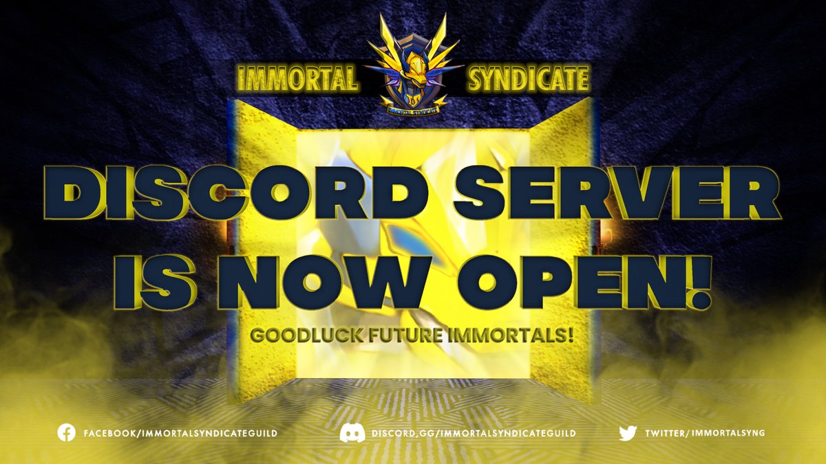 ImmortalSynG's tweet photo. Hello Everyone! We have heard you! 🥳🥰

This is what you all have been asking for!

You ready?? 😱

Well, our server is now finally open!! 🤩🔥

Limited slots are available!

So what are you waiting for? Come and join us now!

Discord Link: https://t.co/hjrXFmeBH8 https://t.co/lkjs1UAr5G