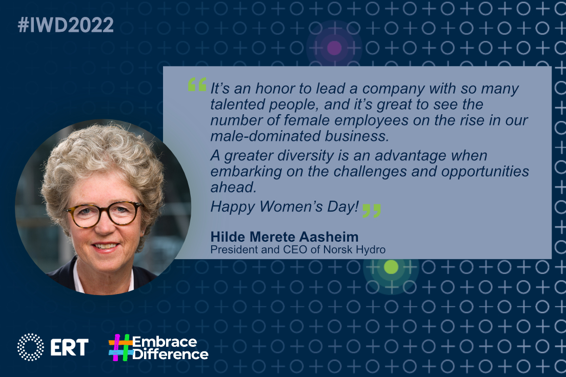 European Round Table for Industry (ERT) (@ert_eu) on Twitter photo As we celebrate the #IWD2022, we are sharing inspirational messages from women business leaders. 🥳
Here’s a message from our Member <a href="/AasheimHilde/">Hilde Merete Aasheim</a>, President and CEO of @NorskHydroASA ⬇️ As we celebrate the #IWD2022, we are sharing inspirational messages from women business leaders. 🥳
Here’s a message from our Member <a href="/AasheimHilde/">Hilde Merete Aasheim</a>, President and CEO of @NorskHydroASA ⬇️