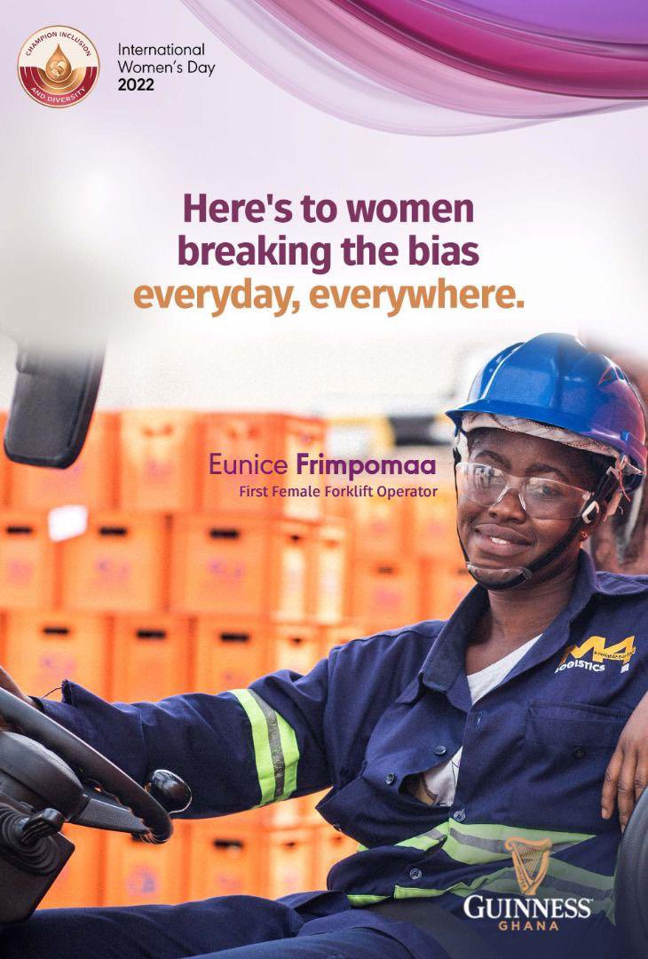 KofiAshon's tweet photo. At @GGBPLC, stories like that of Eunice push us to pursue the #InclusionandDiversity agenda under our #Society2030 #SpiritofProgress goals. #FromCleanertoForkliftOperator https://t.co/knzBRNi7xs