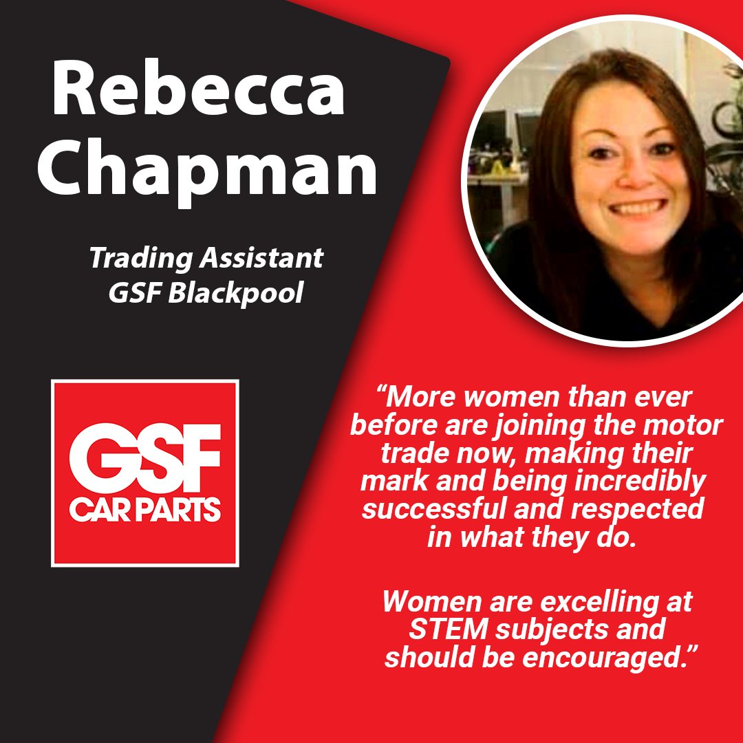 Today is International Women's Day, so we wanted to highlight some of the incredible women that are part of the GSF family.

Here is Rebecca Chapman, a trading assistant in our Blackpool branch. See what she has to say below 👇

#GSFCarParts #InternationalWomensDay  #BreakTheBias