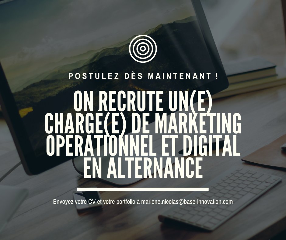 Nous sommes à la recherche d'un(e) étudiant(e) en Marketing opérationnel / Communication / Design Graphique pour la rentrée de Septembre.

Découvrez vite notre offre d'emploi : base-innovation.com/la-societe/rec…