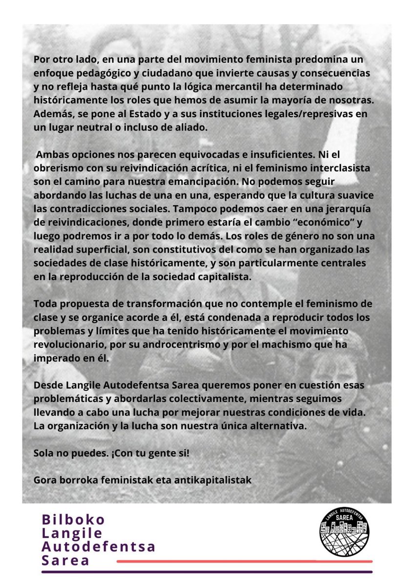 BilbokoS's tweet photo. Mujer trabajadora, ¡Organízate y lucha! https://t.co/W66cIQx8PD