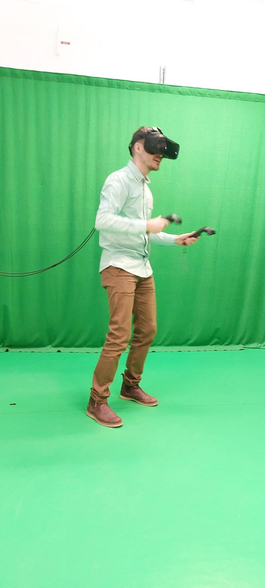 Disability research division visiting VTI. <a href="/EmilHolmer/">Emil Holmer</a> testing the VR lab.

<a href="/vtisweden/">VTI</a> <a href="/liu_universitet/">Linköpings universitet</a> @chscom2022