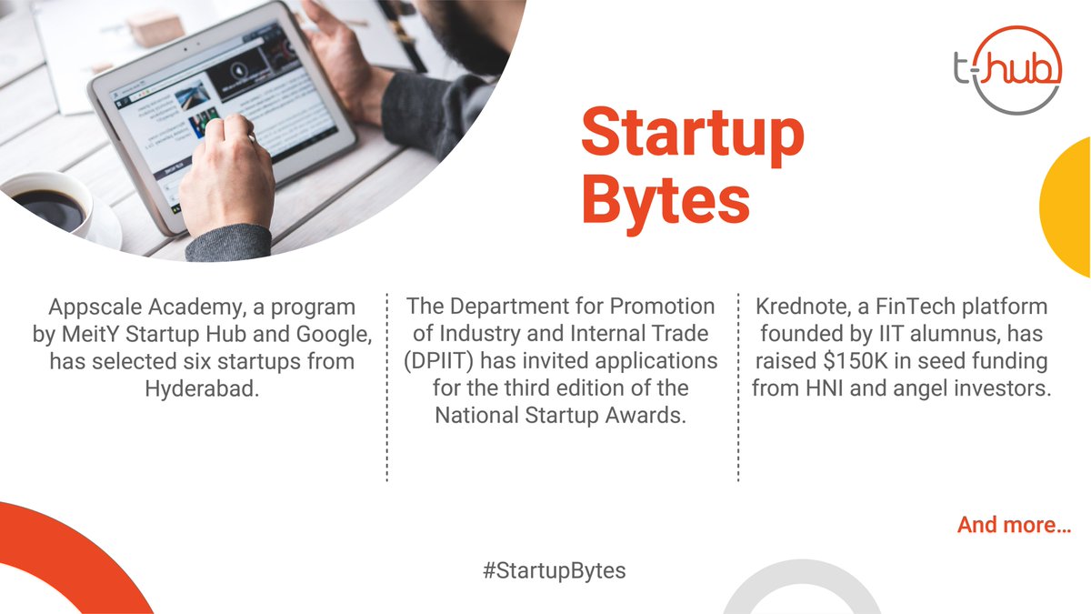 THubHyd's tweet photo. Appscale Academy will help 100 Indian early to mid-stage startups to build high-quality global apps and games. This cohort’s focus sectors include Education, Health, Finance, Social, E-commerce, and Gaming.
Read https://t.co/UAdRtO82Ua.
#StartupBytes
#InnovationEcosystem https://t.co/3d1WlJZGoV