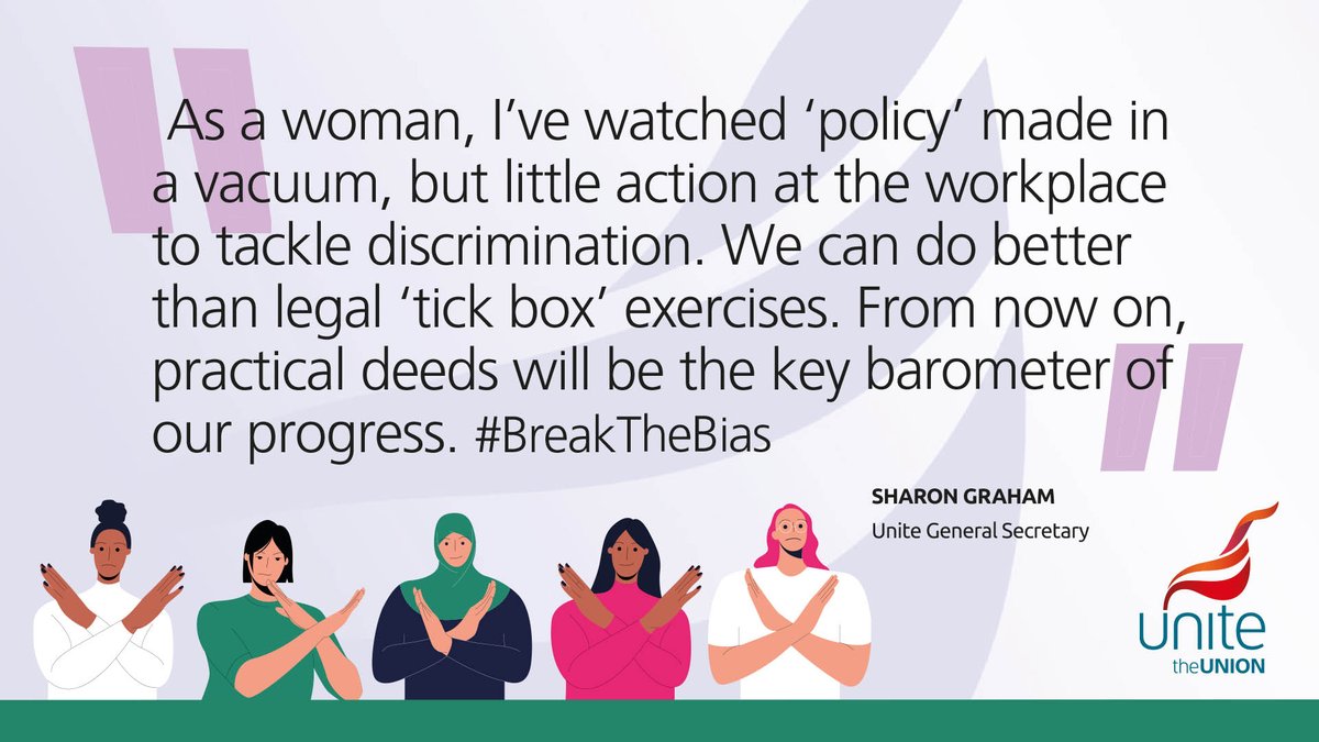 Unite the union: join a union (@unitetheunion) on Twitter photo On #IWD2022, Unite GS <a href="/UniteSharon/">Sharon Graham</a> commits to concrete action that will be the key barometer of our union's progress on delivering at the bargaining table for women. #BreakTheBias On #IWD2022, Unite GS <a href="/UniteSharon/">Sharon Graham</a> commits to concrete action that will be the key barometer of our union's progress on delivering at the bargaining table for women. #BreakTheBias