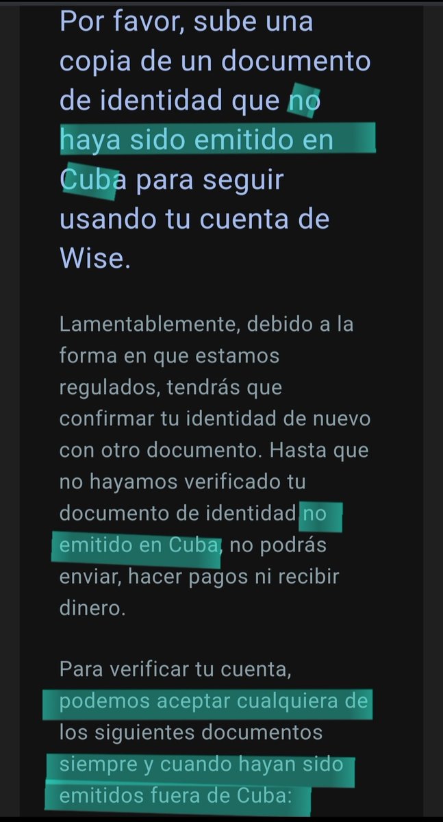 arqJulioCesar93's tweet photo. @Wise que pasa con las cuentas de los cubanos? Llevan más de una semana verificando mi documento no emitido en Cuba. Bastante xenofóbica su actitud. https://t.co/WbChzG7I2k