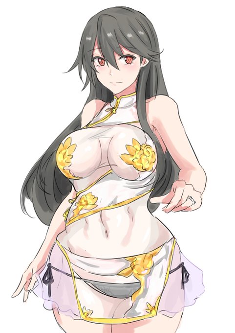 依頼絵の練習兼ねて透けチャイナ榛名らふ 