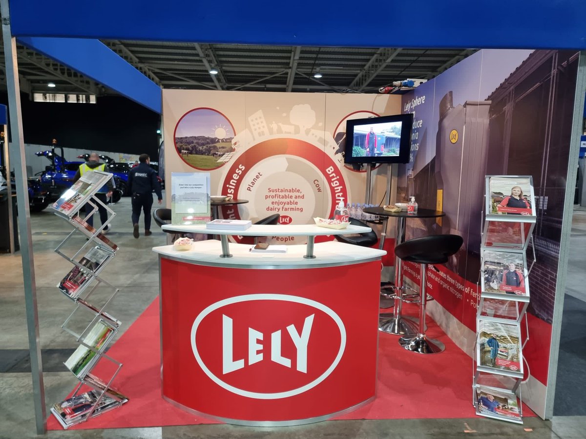 LelyAtlantic's tweet photo. All ready for @lowcarbonagri  Looking forward to some interesting conversations today about #sustainability and how Lely innovations can help. 

💫 Find us on stand 203 - we can't wait to see you

#lowcarbonagri #wearelely #sustainableagriculture #brightfarming #meetus https://t.co/RxqjHWc74l