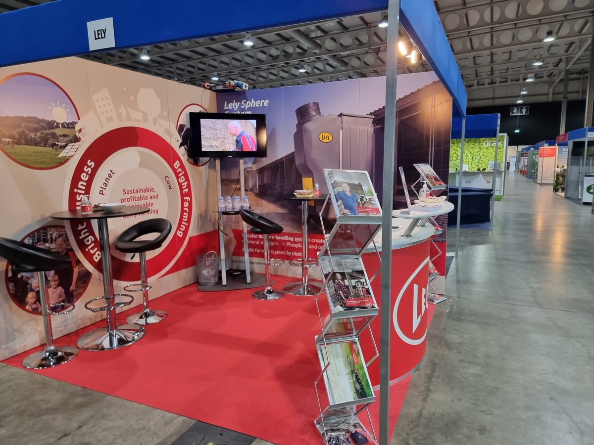 LelyAtlantic's tweet photo. All ready for @lowcarbonagri  Looking forward to some interesting conversations today about #sustainability and how Lely innovations can help. 

💫 Find us on stand 203 - we can't wait to see you

#lowcarbonagri #wearelely #sustainableagriculture #brightfarming #meetus https://t.co/RxqjHWc74l