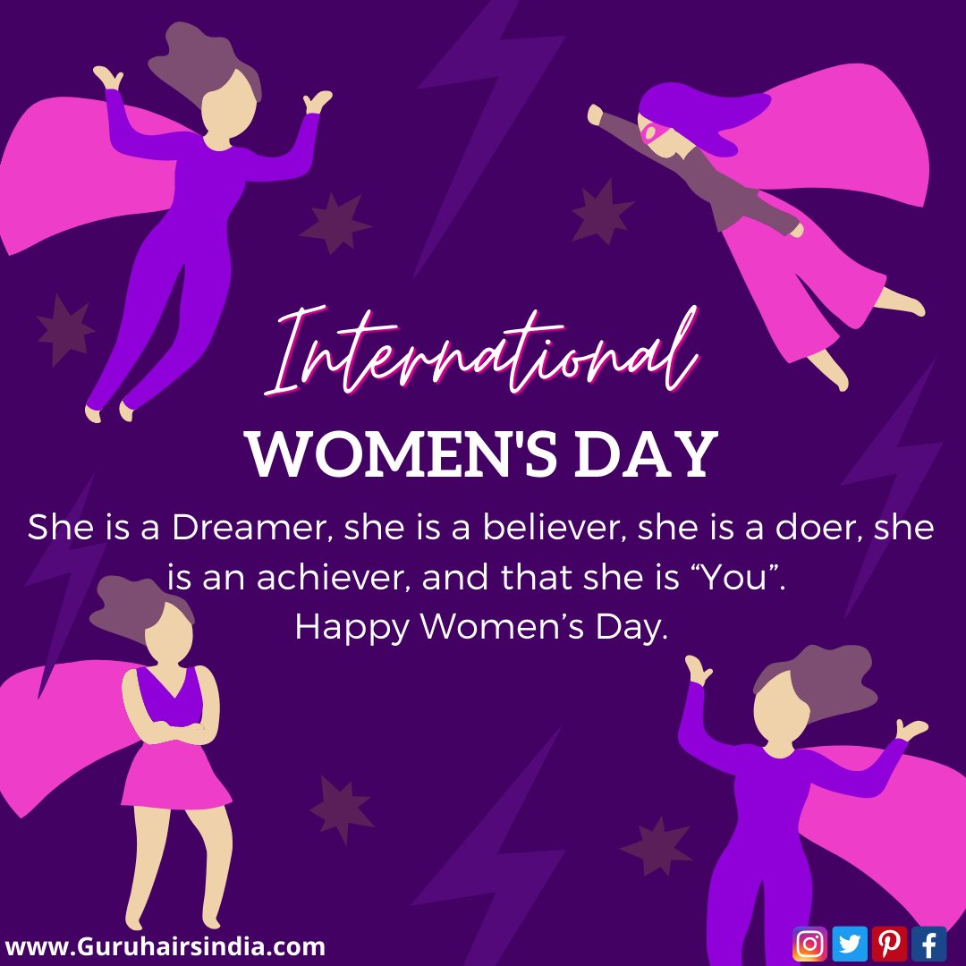 GuruHairs's tweet photo. She is a Dreamer, she is a believer, she is a doer, she is an achiever, and that she is “You”. Happy Women’s Day.

#Guruhairsindia #guruhairindia #InternationalwomensDay #Women'sday #guruhairsextensions # https://t.co/05guVQI6z7