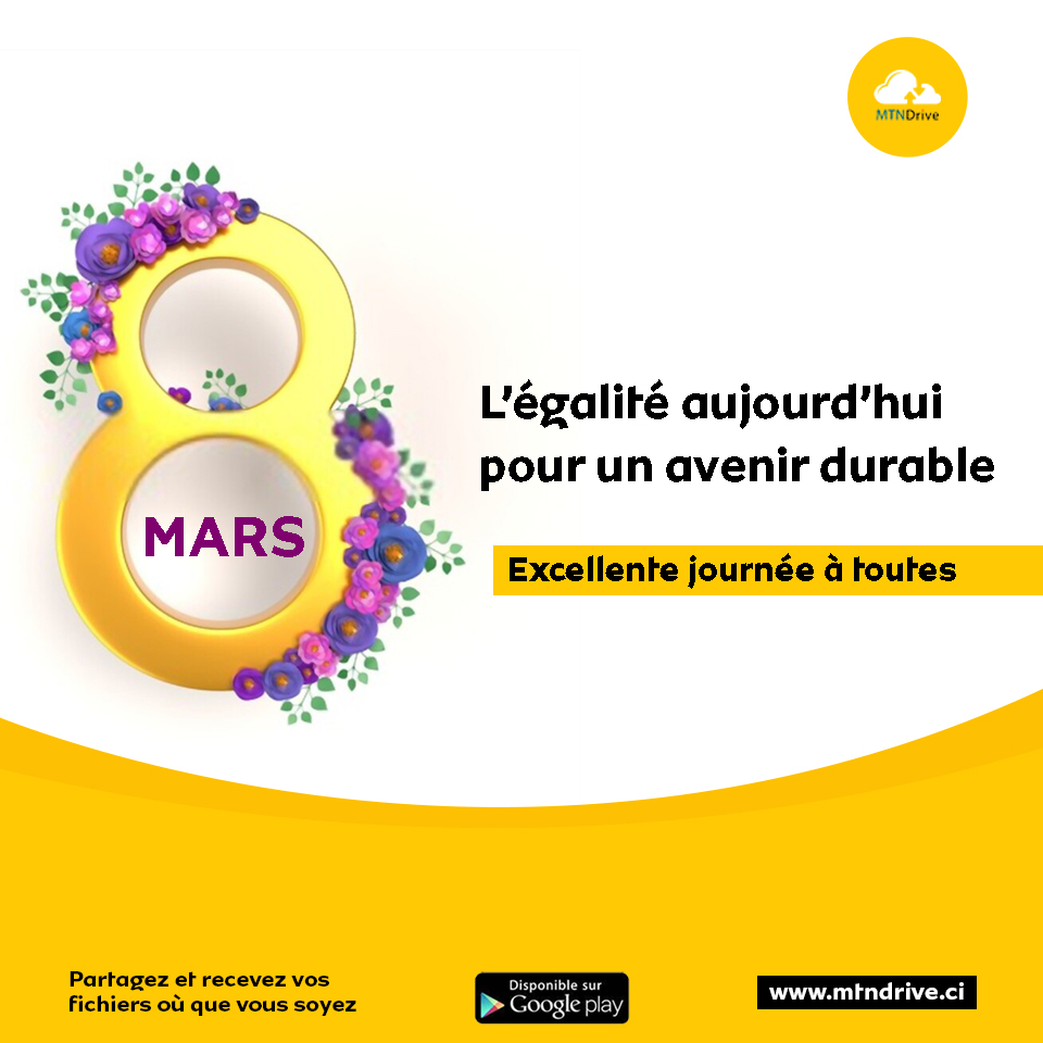 mtn_drive's tweet photo. [8 MARS] Journée Internationale des Droits de la Femme. 
Parce que vous êtes des héroïnes, nous sommes fiers de célébrer vos droits aujourd'hui et au quotidien. 
Excellente journée à toutes!

#8mars #journéeinternationaledesfemmes #MTNDrive https://t.co/WqwwDKPUNm