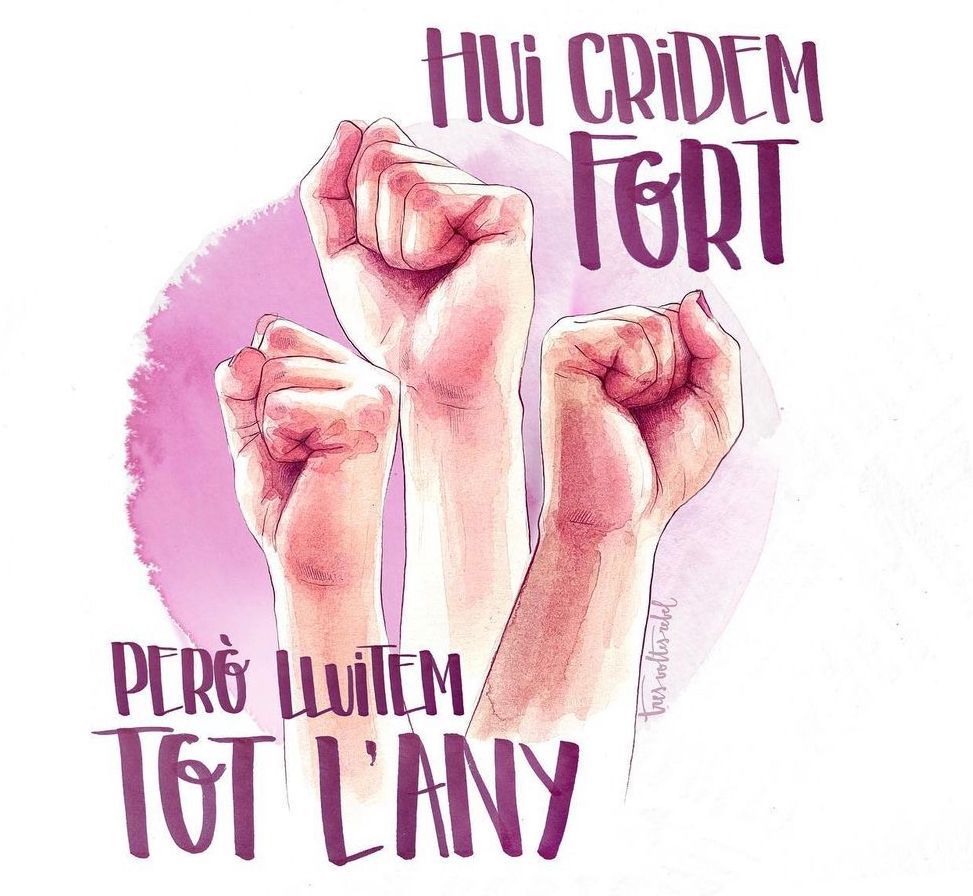 ANCtarrega's tweet photo. Avui és el Dia Internacional de la Dona Treballadora. 
#DiadelaDona 
#DiaInternacionaldelaDona 
Un sentit homenatge a tantes dones que no són reconegudes com a iguals, que som totes. 
Avui cridarem fort, però lluitem cada dia! 💪 https://t.co/kfEF0PTUHe