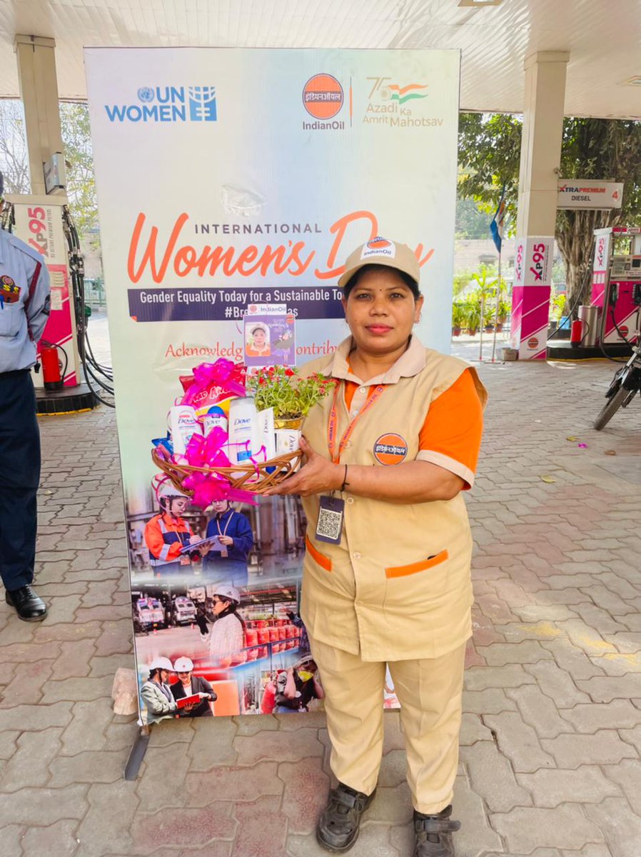 Celebrations of women's day &amp; salute to the spirit of the ONLY lady Customer Attendant working at COCO Rohtak Road #womanhood for being strong and fearless on this #WomensDay and every day 🎊 <a href="/IndianOilcl/">Indian Oil Corp Ltd</a> <a href="/DirMktg_iocl/">Director (Marketing), IndianOil</a> <a href="/IOCRetail/">IndianOil PetrolPump</a> <a href="/Bohrashyam2/">Shyam Bohra</a> <a href="/DelhiIocl/">IOCL_Delhi State Office</a> <a href="/sksinha_ioc/">Sanjay Kumar Sinha</a> <a href="/VigyanKumar/">Vigyan Kumar</a>