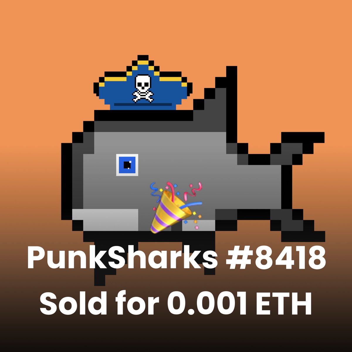 PunkSharks's tweet photo. PunkSharks #8418 sold for 0.001 ETH 🥳
Get one yours before all sold out

#punksharks #nftart #nft #NFTartist https://t.co/xlqo67OuG7