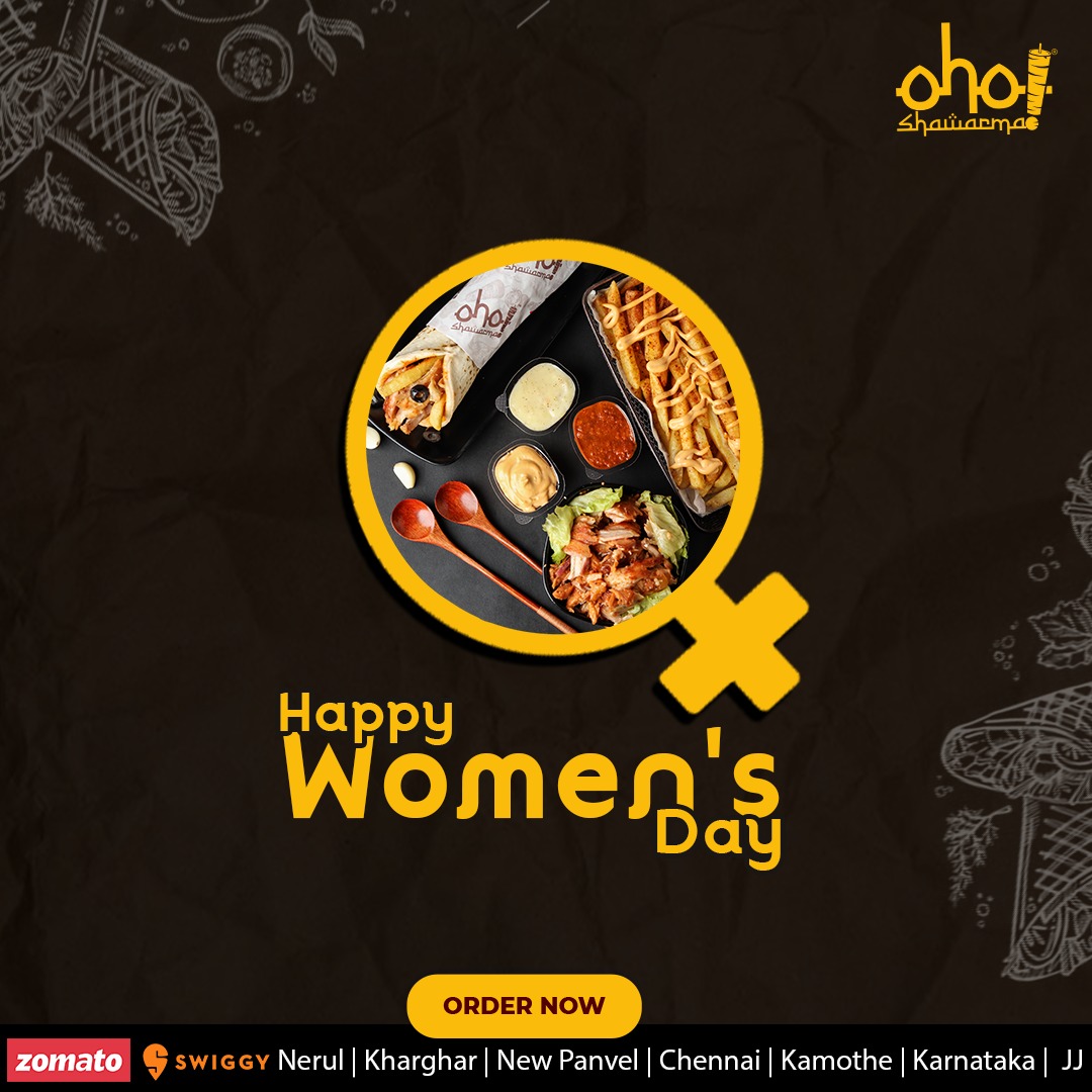 OhoShawarma's tweet photo. Every Woman You know is a strong, confident individual struggling with a mountain of things. Celebrate this day by showering love to women in your life.
Celebrate International Women's Day with OHO Shawarma. https://t.co/7tgl2fWM2X