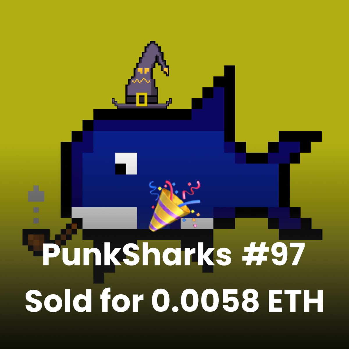 PunkSharks's tweet photo. Punksharks #97 Sold for 0.0058 ETH 🥳🥳🥳

#nft #nftart #punksharks #metaverse https://t.co/xbzlSzMkdI