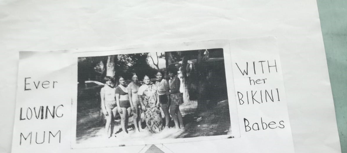 shessite's tweet photo. #WomensDay The day my mother thought it was Ok to pose with her daughters in bikini as long as she sent a message wearing her sari https://t.co/qB23kIOvSO