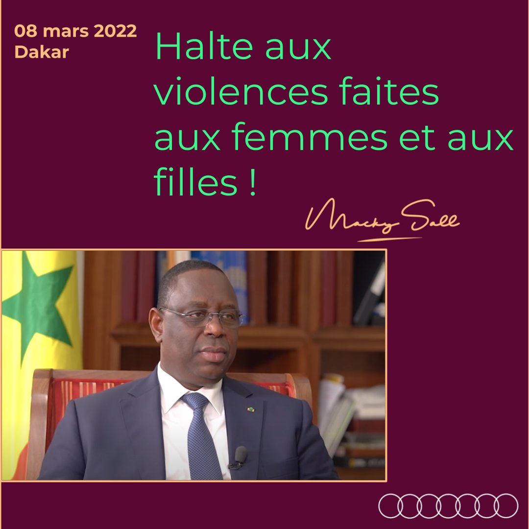 Macky_Sall's tweet photo. Chaleureuses félicitations aux femmes d’Afrique et du monde à l’occasion de la Journée internationale des femmes. Le thème de cette année invite à plus d’efforts dans la lutte contre le réchauffement climatique et son impact sur les activités productives des femmes. #IWD2022 https://t.co/pMwDq5vgRE