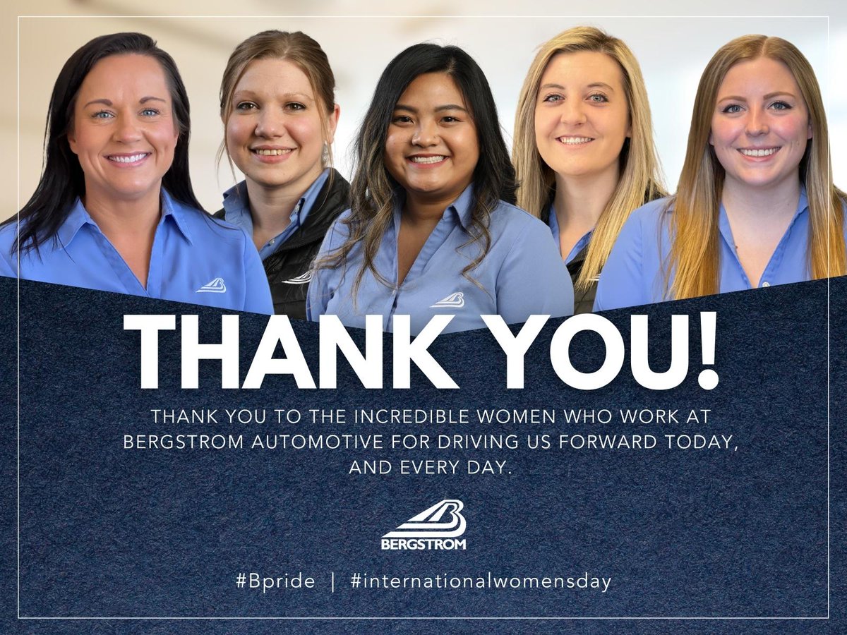 bergstromauto's tweet photo. ๐ Please join us to appreciate and celebrate all of the incredible women who work at Bergstrom Automotive for driving us forward today, and every day. Thank you!
#Bpride | #IWD2022 | #internationalwomensday | #BreakTheBias https://t.co/m9bKLQsohh