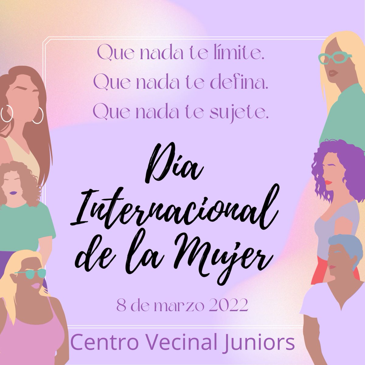CVJuniors's tweet photo. El 8 de marzo se conmemora el"Día Internacional de la Mujer".
 👉🏻Un día para reivindicar la participación,liderazgo y el rol de la mujer en todos los ámbitos de la sociedad.
🙌🏻Saludamos y celebramos a nuestras vecinas que día a día construyen y trabajan por un futuro mejor. 
 #8M https://t.co/orAv9YTTLM
