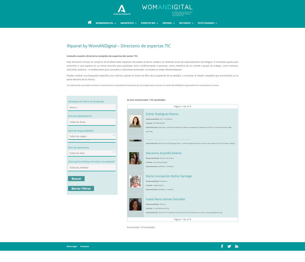 AgenciaDigAnd's tweet photo. Visualizamos el talento femenino TIC andaluz con #InPanel de @WomANDigital_  Un directorio profesional de mujeres expertas de diferentes ámbitos relacionados con las tecnologías con el que generar sinergias y networking #DiaInternacionalDeLaMujer

https://t.co/yAXeUqq6lH https://t.co/0L6hw9ImgZ