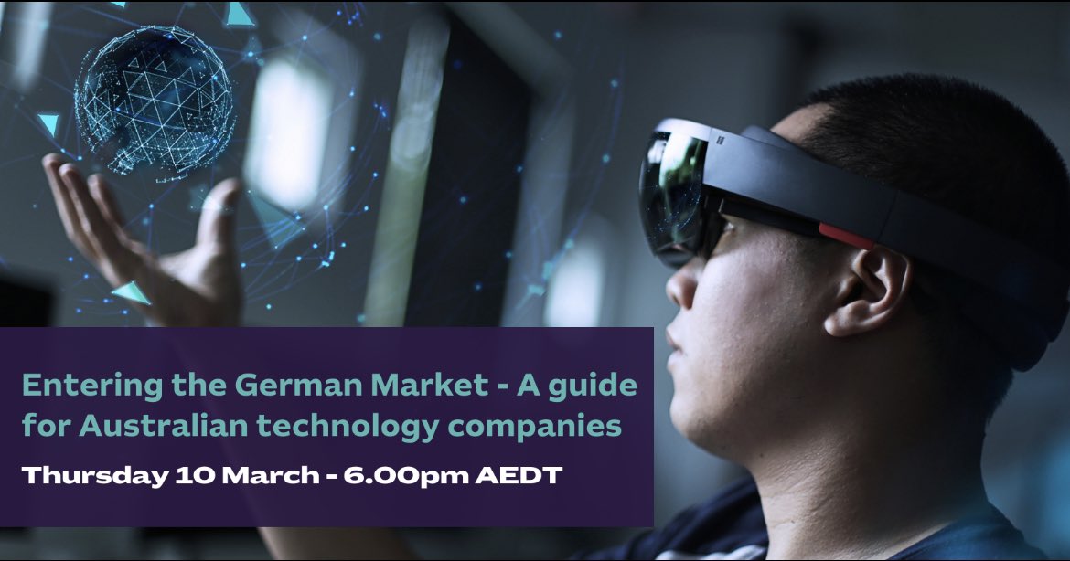 Calling all #ozcyber companies - thinking about Germany 🇩🇪 as a potential market for your global expansion or have started making plans? Our friends <a href="/Austrade/">Austrade</a> are holding a webinar with all the info you need to get going on 10 March. Register now at bit.ly/3IWwo0H